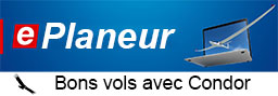 Logo ePlaneur de fin de page souhaitant au lecteur de "Bons vols avec Condor"